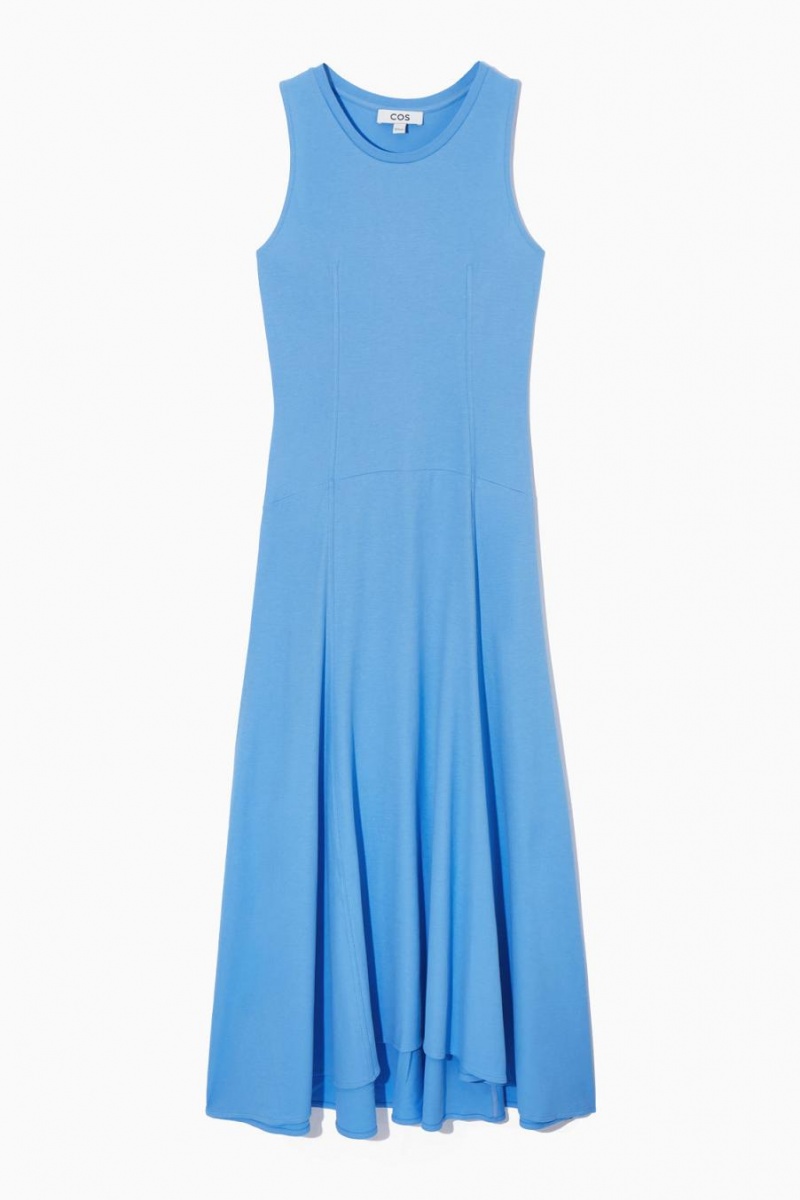 Vestido COS Sin Manga Dropped-waist Maxi Mujer Azules Claro | 54032DFNP