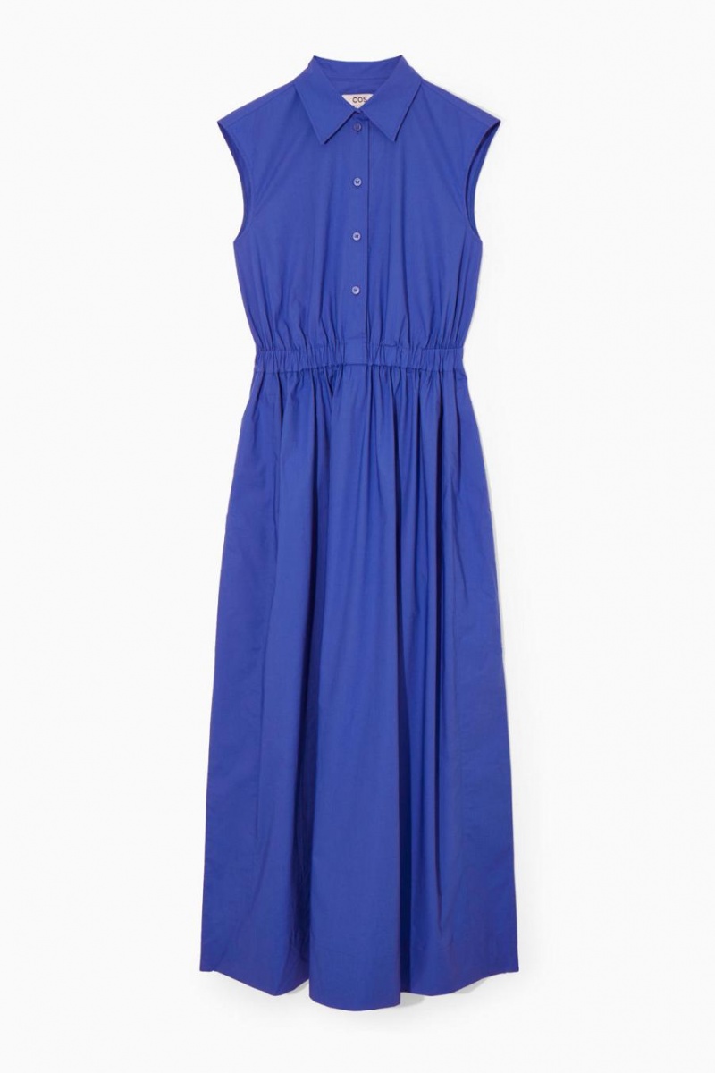 Vestido COS Sin Manga Midi Shirt Mujer Azules Claro | 57623ITSL