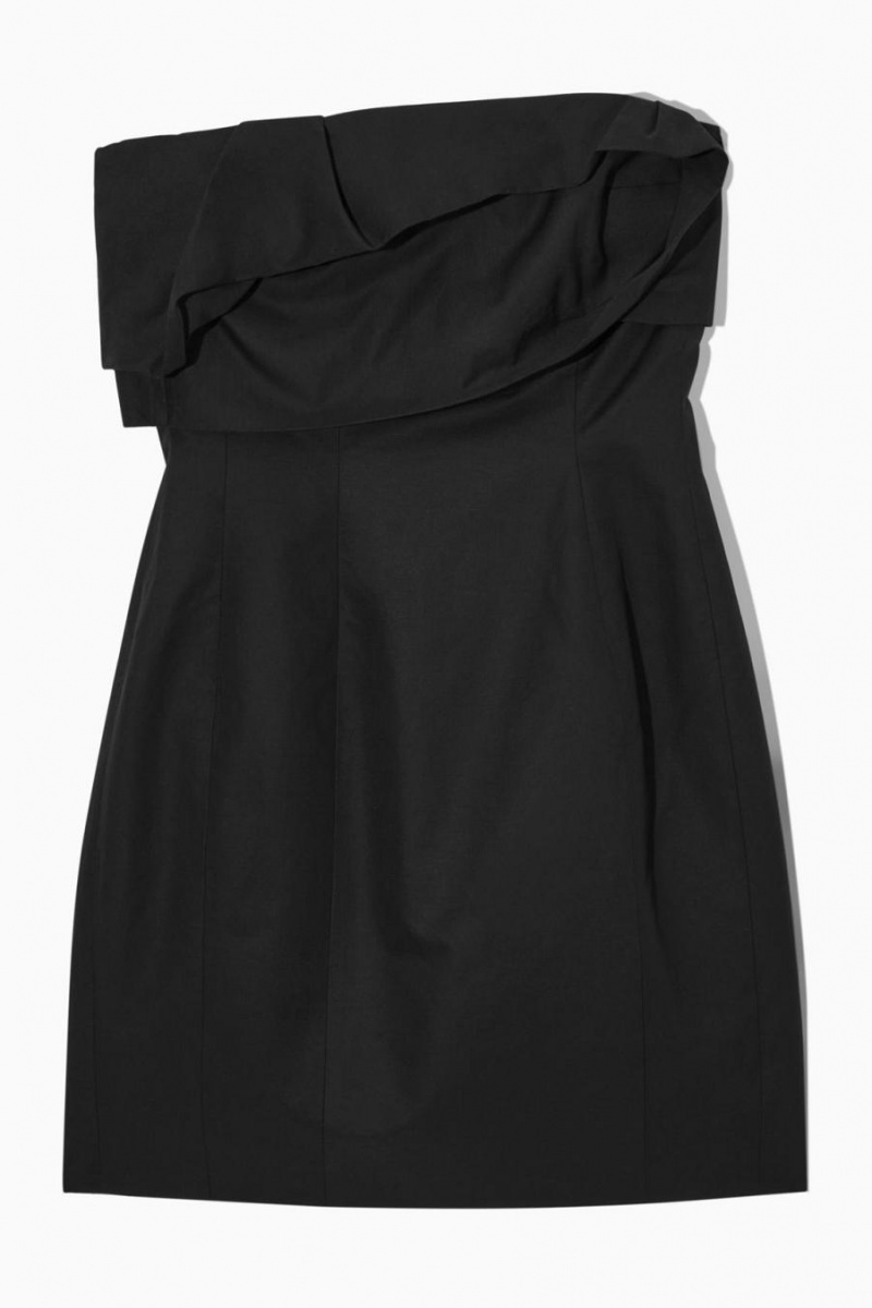 Vestido COS Strapless Linen-blend Mini Mujer Negros | 79816HEZU