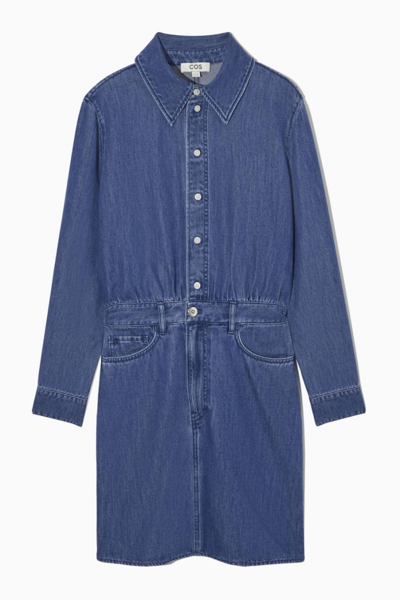 Vestido COS Structured Denim Shirt Mujer Azules | 63804OFMD