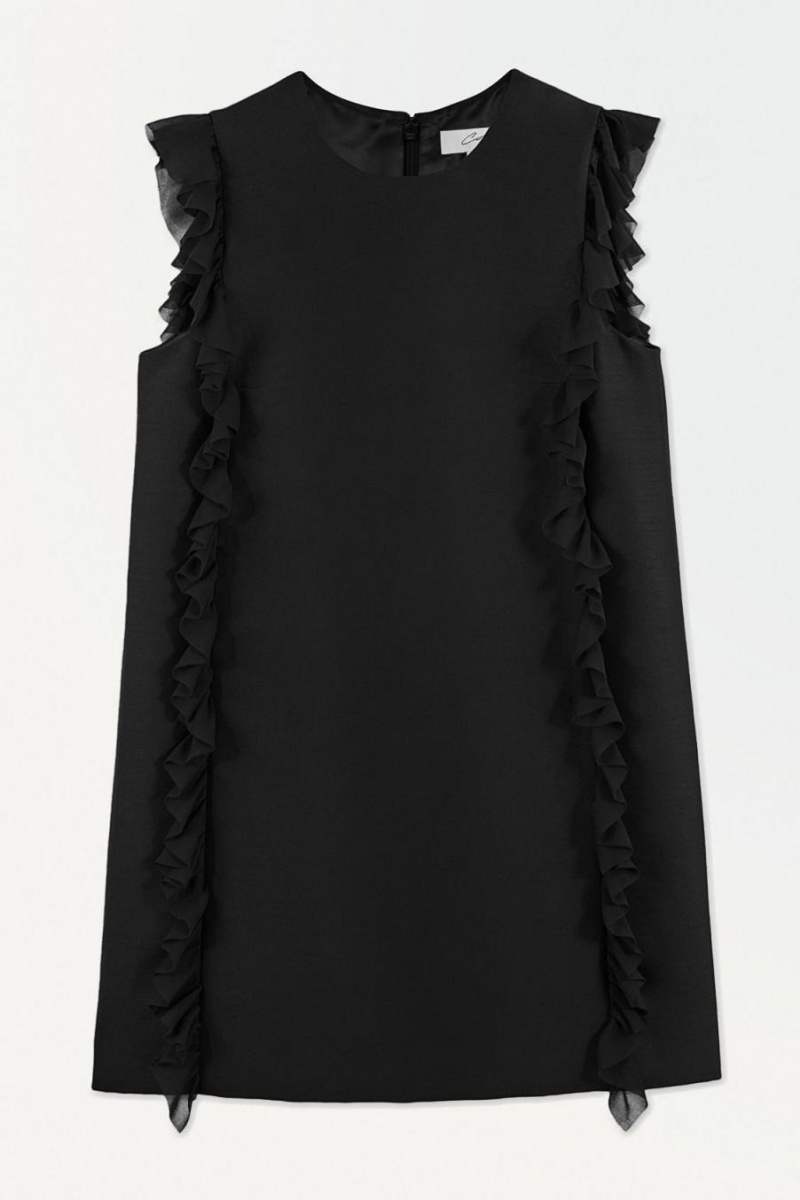 Vestido COS The Ruffled Shift Mujer Negros | 70945FUWO