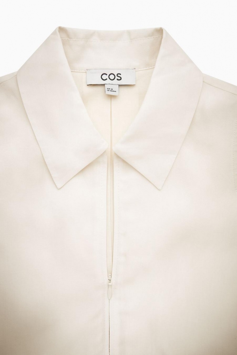 Vestido COS Utility Shirt Mujer Creme | 14096IFJL