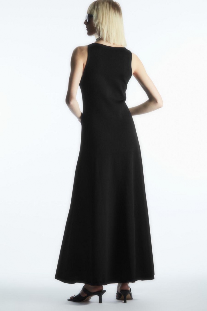 Vestido COS V-neck De Punto Maxi Mujer Negros | 47685QBGP