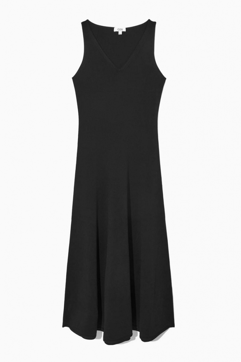 Vestido COS V-neck De Punto Maxi Mujer Negros | 47685QBGP