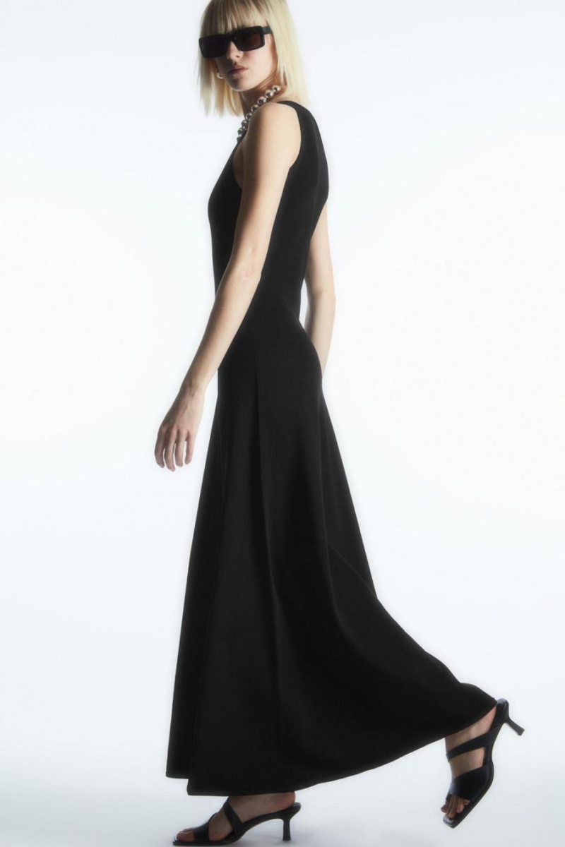 Vestido COS V-neck De Punto Maxi Mujer Negros | 47685QBGP