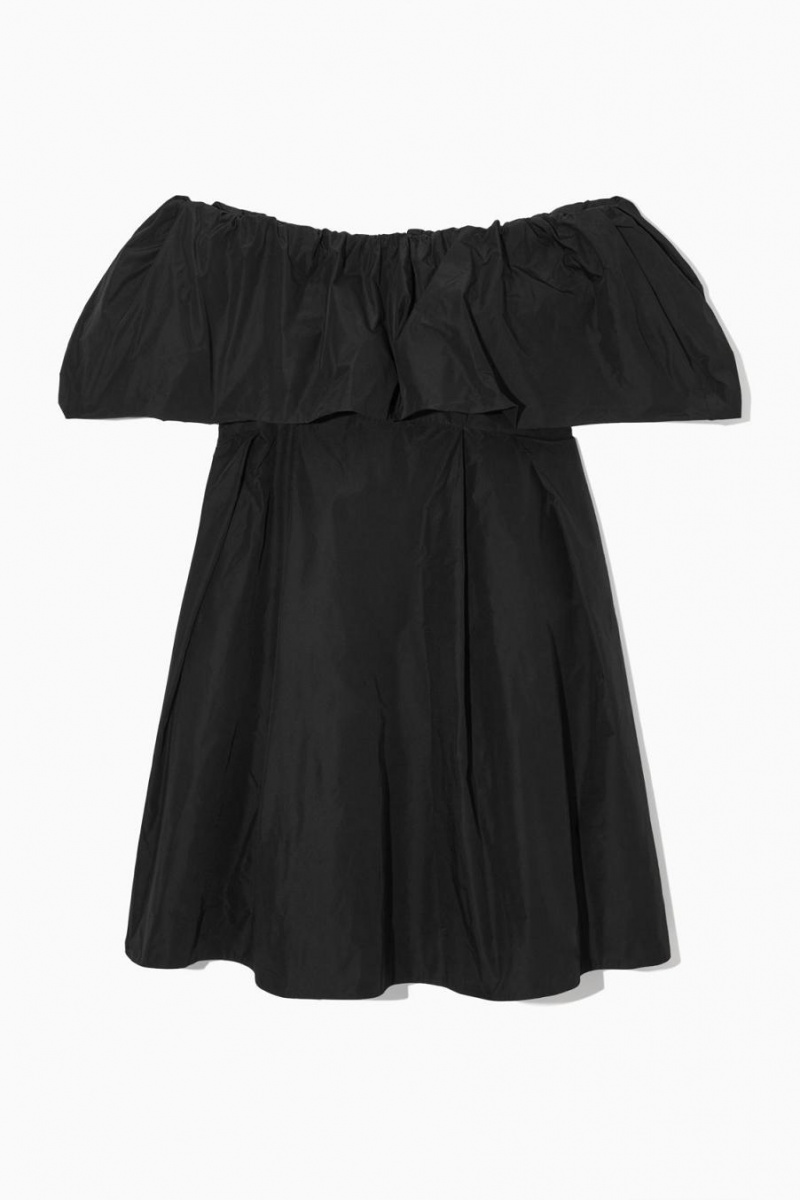 Vestido COS Voluminous Off-the-shoulder Mini Mujer Negros | 53619AFLZ