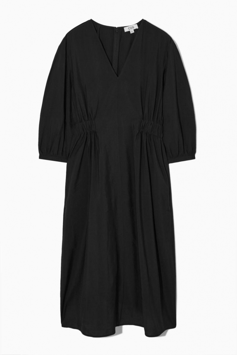 Vestido COS Voluminous V-neck Mujer Negros | 14639MWNH